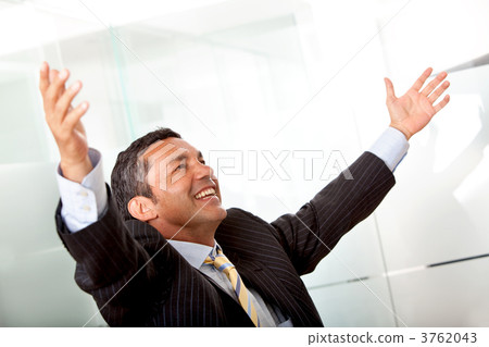 Business man with opened arms Business man with opened arms 3762043