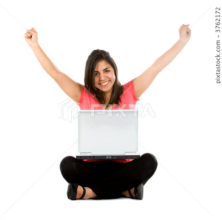 Happy woman with a laptop 3762172