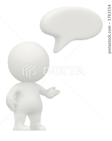 3D man with a talk bubble 3D man with a talk bubble 3763554