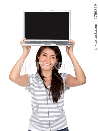 woman displaying laptop woman displaying laptop 3766829