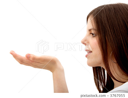 Woman holding something 3767055