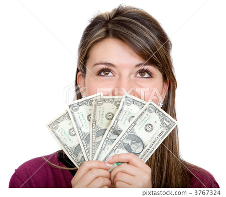 Casual woman with money Casual woman with money 3767324