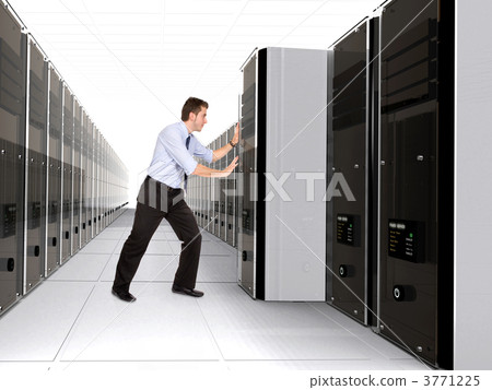 Business man adding server to network 3771225
