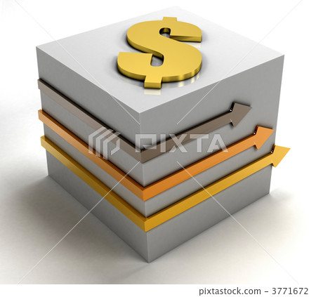 cube with a dollar symbol 3771672