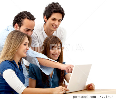 Friends with a laptop 3771898