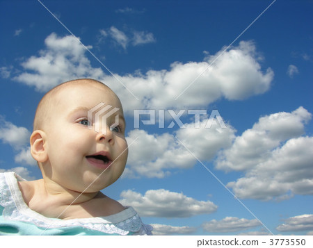 Happy Baby Under Clouds 3773550