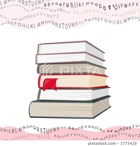 books stack and wavy flying letters collage 3775428