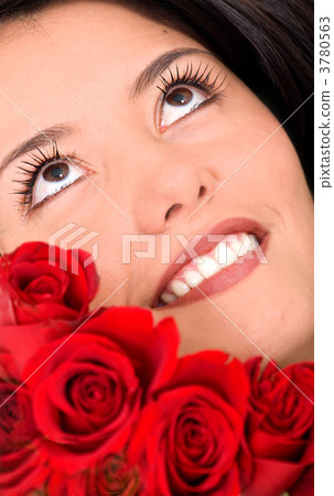 beauty portrait of a girl with roses 3780563
