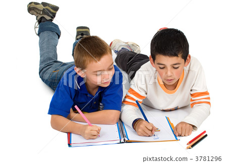 kids drawing on a notebook kids drawing on a notebook 3781296