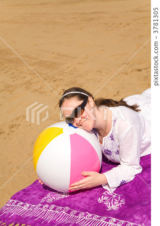 girl with a beach ball girl with a beach ball 3781305