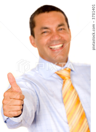 successful business man with thumbs up 3781401