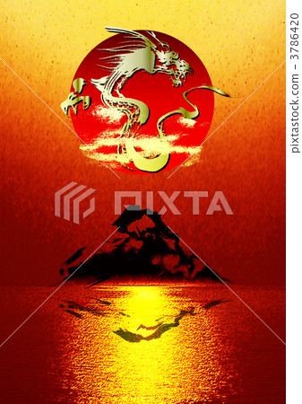 龍在富士山上跳舞 3786420