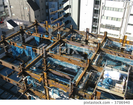 鋼框架 垂直 垂直的 3786940