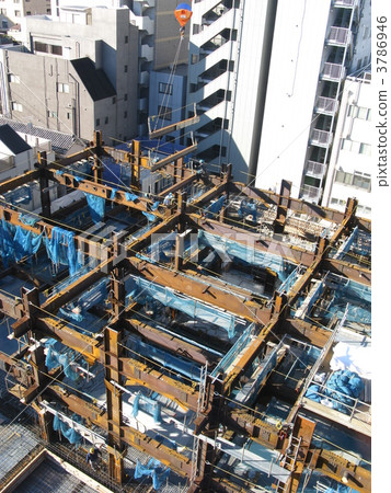 鋼框架 垂直 垂直的 3786946