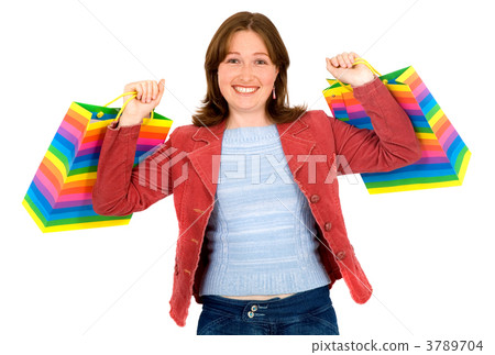 Happy girl with shopping bags Happy girl with shopping bags 3789704