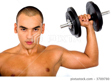 muscular man lifting weights 3789780