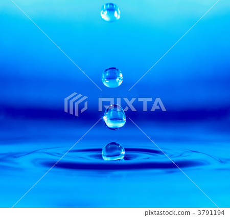 Falling drop of blue water 3791194