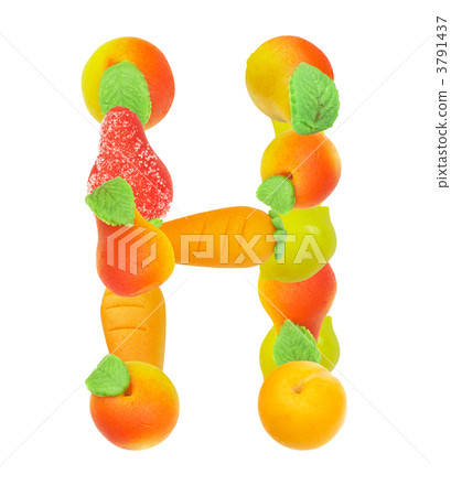 alphabet from fruit, the letter H 3791437