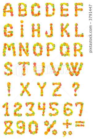 alphabet from fruit on a white background 3791447