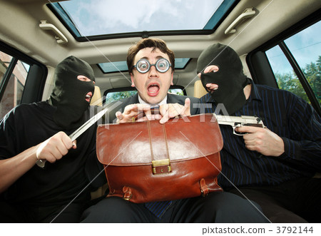 businessman grasped in hostages. 3792144