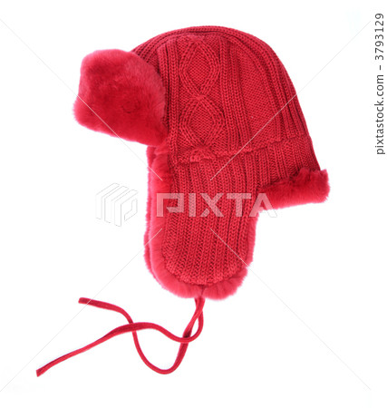 Red fur cap on a white background 3793129