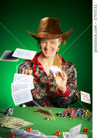 girl with a beard plays poker 3793531