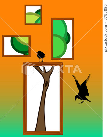 abstract tree with birds design abstract tree with birds design 3793886
