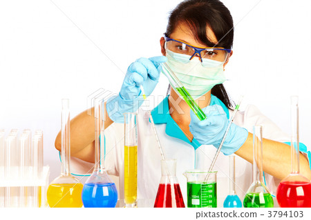 scientist in laboratory with test tubes 3794103