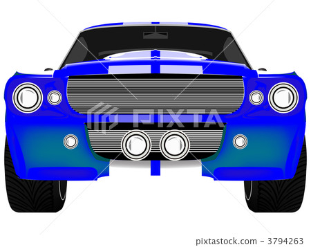 blue sport car front isolated on white blue sport car front isolated on white 3794263