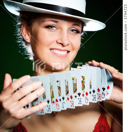 girl and playing cards girl and playing cards 3794725