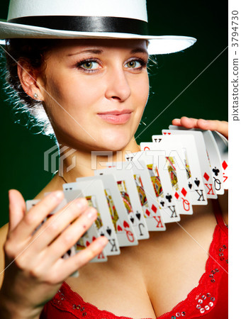 girl and playing cards girl and playing cards 3794730