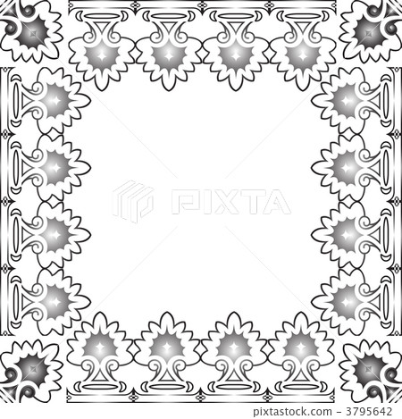 floral black frame against white 3795642