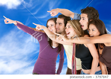Friends pointing at the sky Friends pointing at the sky 3797847