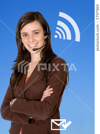 Girl with headset Girl with headset 3797960