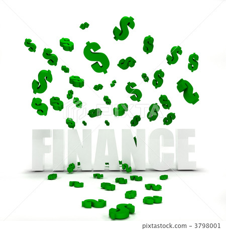 dollar symbols raining over word finance 3798001
