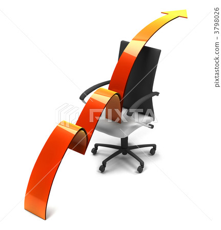 Arrow moving up over a chair Arrow moving up over a chair 3798026