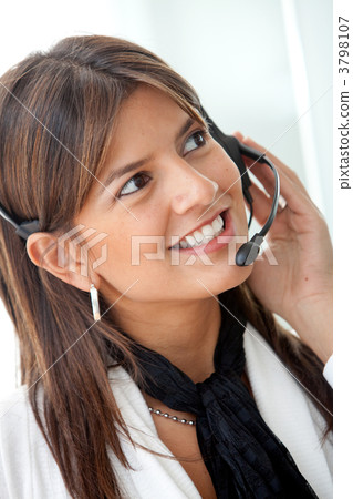 Business woman with a headset 3798107