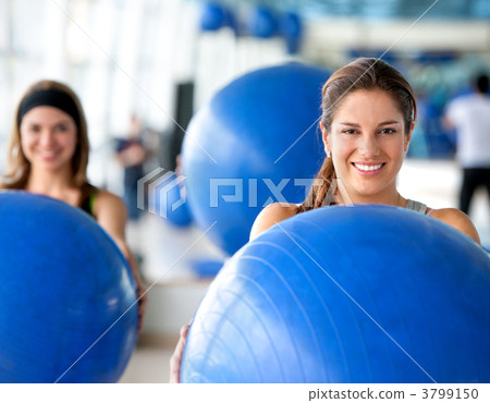 women with pilates ball 3799150