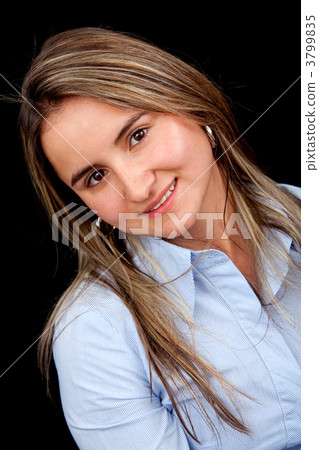 Business woman over black Business woman over black 3799835