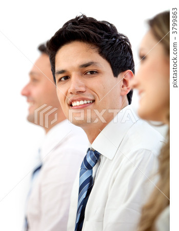 Man standing out of a business group Man standing out of a business group 3799863