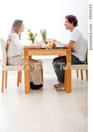 Couple having breakfast Couple having breakfast 3804815