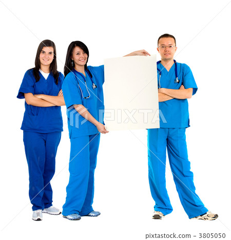 Doctors with an banner Doctors with an banner 3805050