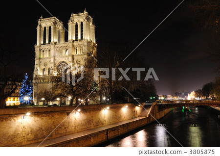 France Notre Dame Cathedral and the Seine river 3805875