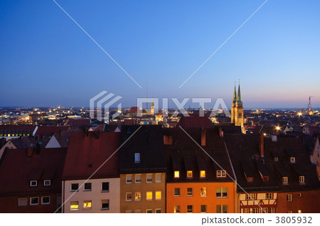 Night view of the old town of Nuremberg, Germany Night view of the old town of Nuremberg, Germany 3805932