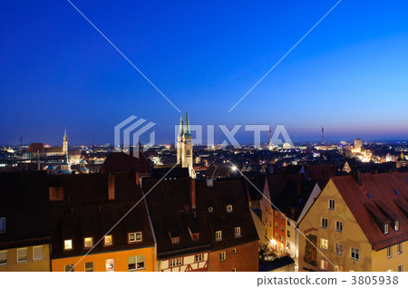 Night view of the old town of Nuremberg, Germany Night view of the old town of Nuremberg, Germany 3805938