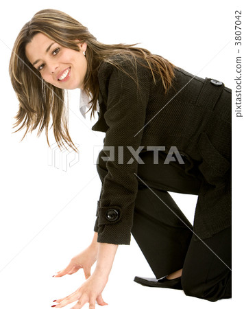 Business woman ready to race Business woman ready to race 3807042