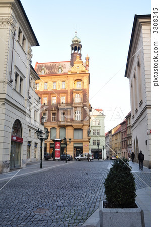 Prague city skyline St. Jacob's church 3808345