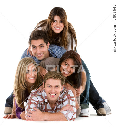Casual friends on the floor Casual friends on the floor 3808642