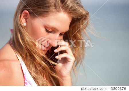 bikini woman on the phone bikini woman on the phone 3809876