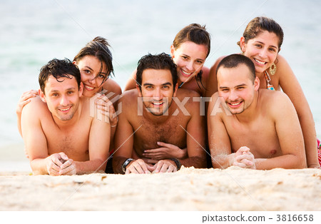happy friends at the beach 3816658